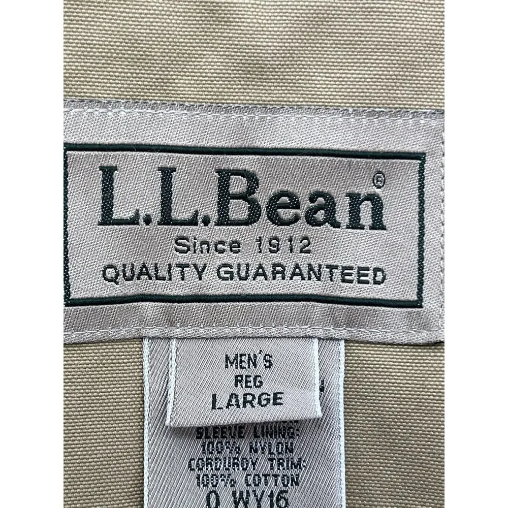 Vintage LL Bean Chore Barn Coat Corduroy Collar Flannel Lined Men’s Size Large